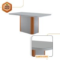Mesa De Jantar Isadora Com 4 Cadeiras Moderna Mo... Veludo Creme /off /naturale /serig Off Com Vidro - 5