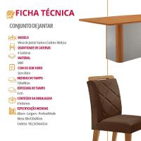 Mesa De Jantar Isadora Mdf Com 4 Cadeiras Moderna Mobilia Veludo Marrom/naturalle Laminado - 6