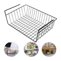 Cesto Organizador Suspenso Aramado Multiuso Gaveta Encaixe Mesa Armário Prateleira Grande Lavanderia Banheiro Porta Objetos - 2