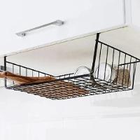 Cesto Organizador Suspenso Aramado Multiuso Gaveta Encaixe Mesa Armário Prateleira Grande Lavanderia Banheiro Porta Objetos - 9