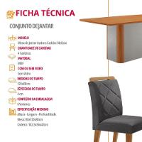 Mesa De Jantar Isadora Mdf Com 4 Cadeiras Moderna Mobilia Veludo Grafite/naturalle Laminado - 6