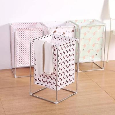 Cesto Roupa Suja Lavanderia Inox Desmontável Portátil Quarto Organizador Brinquedos Roupeiro Impermeável