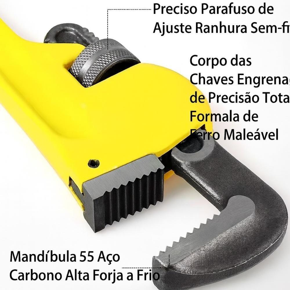 Chave Grifo Tubo 10 Polegadas Hidráulica Lavatório Mordente Aço Profissional Encanamento Canos - 6
