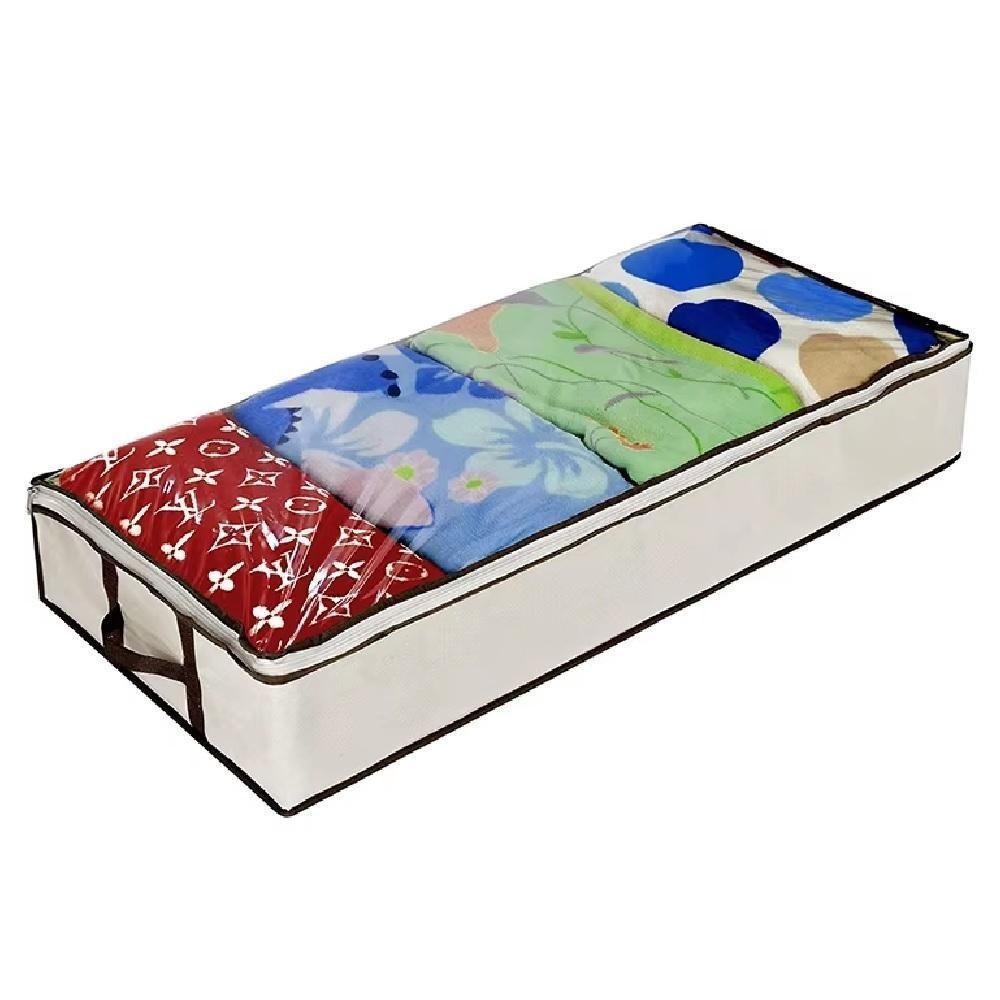 Caixa Organizadora Guarda Manta Lençol Edredom Organiza Guarda Roupa Quarto Multiuso Com Zíper E Alça - 1