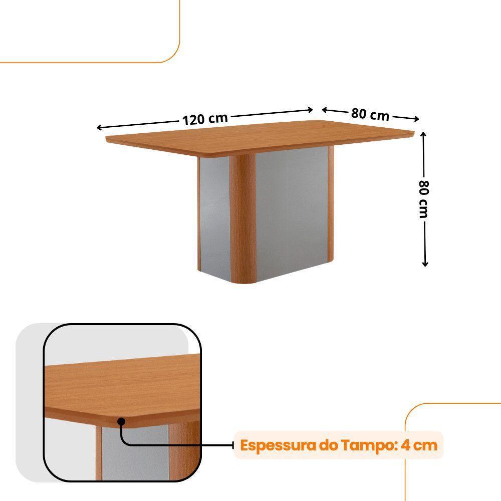 Mesa De Jantar Isadora Mdf Com 4 Cadeiras Moderna Mobilia Turim 07/naturale Laminado - 3