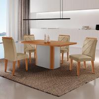 Mesa De Jantar Isadora Mdf Com 4 Cadeiras Moderna Mobilia Turim 07/naturale Laminado - 1