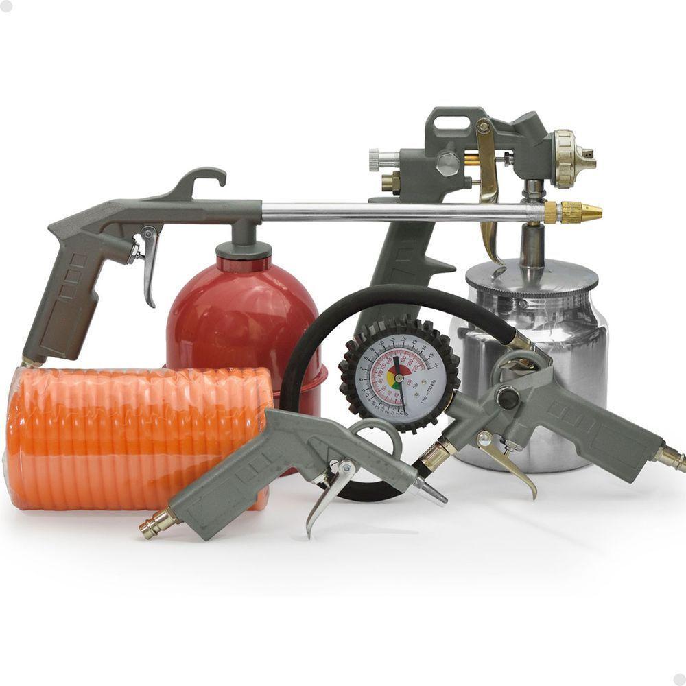 Kit Para Compressor Lorben Com 5 Peças Pistola De Pintura Aerógrafo Acessórios - 6