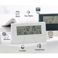 Relógio De Mesa Digital Led Estação Meteorológica Iluminado Despertador Medidor Temperatura Umidade Lcd Branco - 2