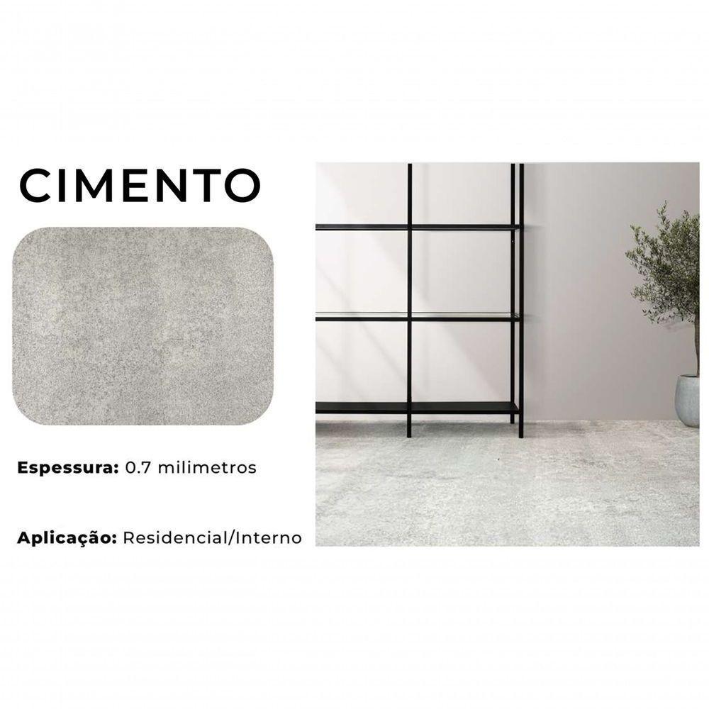 Piso Em Manta 0.7mm Vinílico Laminado 10m² 2,00x5,00 Modelos Cimento - 3