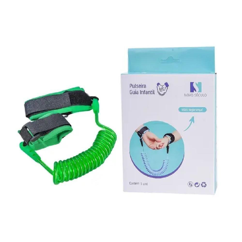 Pulseira Guia Segurança Baby Criança Passeio Parque Rua Anti Perca Velcro Acolchoado Verde - 5