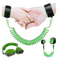 Pulseira Guia Segurança Baby Criança Passeio Parque Rua Anti Perca Velcro Acolchoado Verde - 2