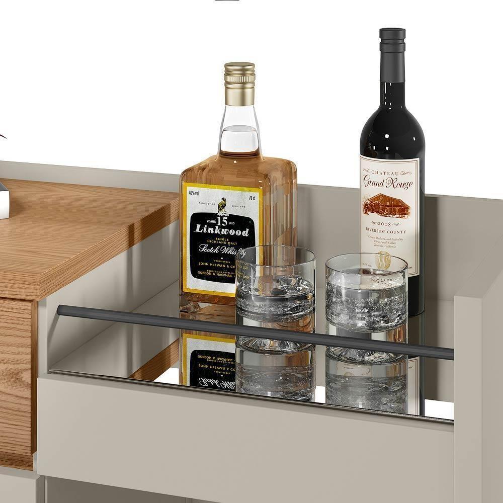 Balcão Aparador Buffet Retrô Bar Classico Carvalho Off White - 3