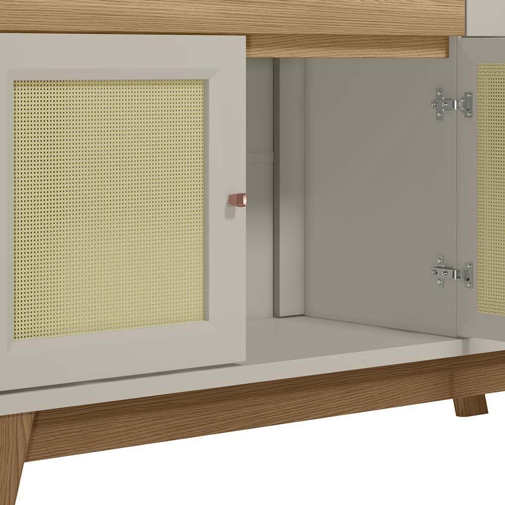 Balcão Aparador Buffet Retrô Bar Classico Carvalho Off White - 5