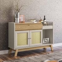 Balcão Aparador Buffet Retrô Bar Classico Carvalho Off White - 1