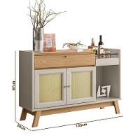 Balcão Aparador Buffet Retrô Bar Classico Carvalho Off White - 2