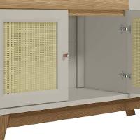 Balcão Aparador Buffet Retrô Bar Classico Carvalho Off White - 5