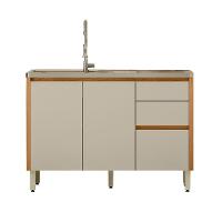 Balcão Para Pia 120 Cm Cozinha Sem Tampo Nature Off White - 2