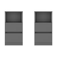 Kit 2 Mesas De Cabeceira 38,5cm 2 Gavetas Multimóveis Mp4501 Grafite - 8