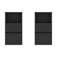 Kit 2 Mesas De Cabeceira 38,5cm 2 Gavetas Multimóveis Mp4501 Preto - 6