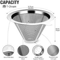 Coador Inox Filtro De Café Chá Sem Papel Peneira Mini Reutilizável Luxo - 5