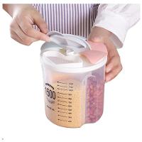 Porta Mantimentos Triplo Pote Alimentos 3 Em 1 Divisórias Dispenser Lavanderia Sabão Em Pó Medidor Sucrilhos Grãos - 1