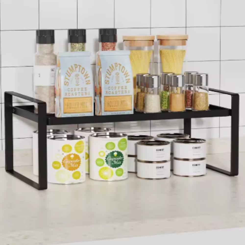 Organizador Armário Bancada Estante Multiuso Prateleira Metal Suporte Guarda Roupa Rack Cozinha Banheiro Escritório Mesa - 4