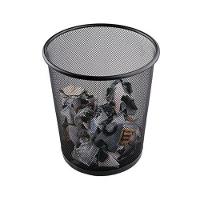 Lixeira Escritório Cesto Redondo Metal Aramado Grande 12 Litros Telado Casa Quarto Multiuso Preto - 2