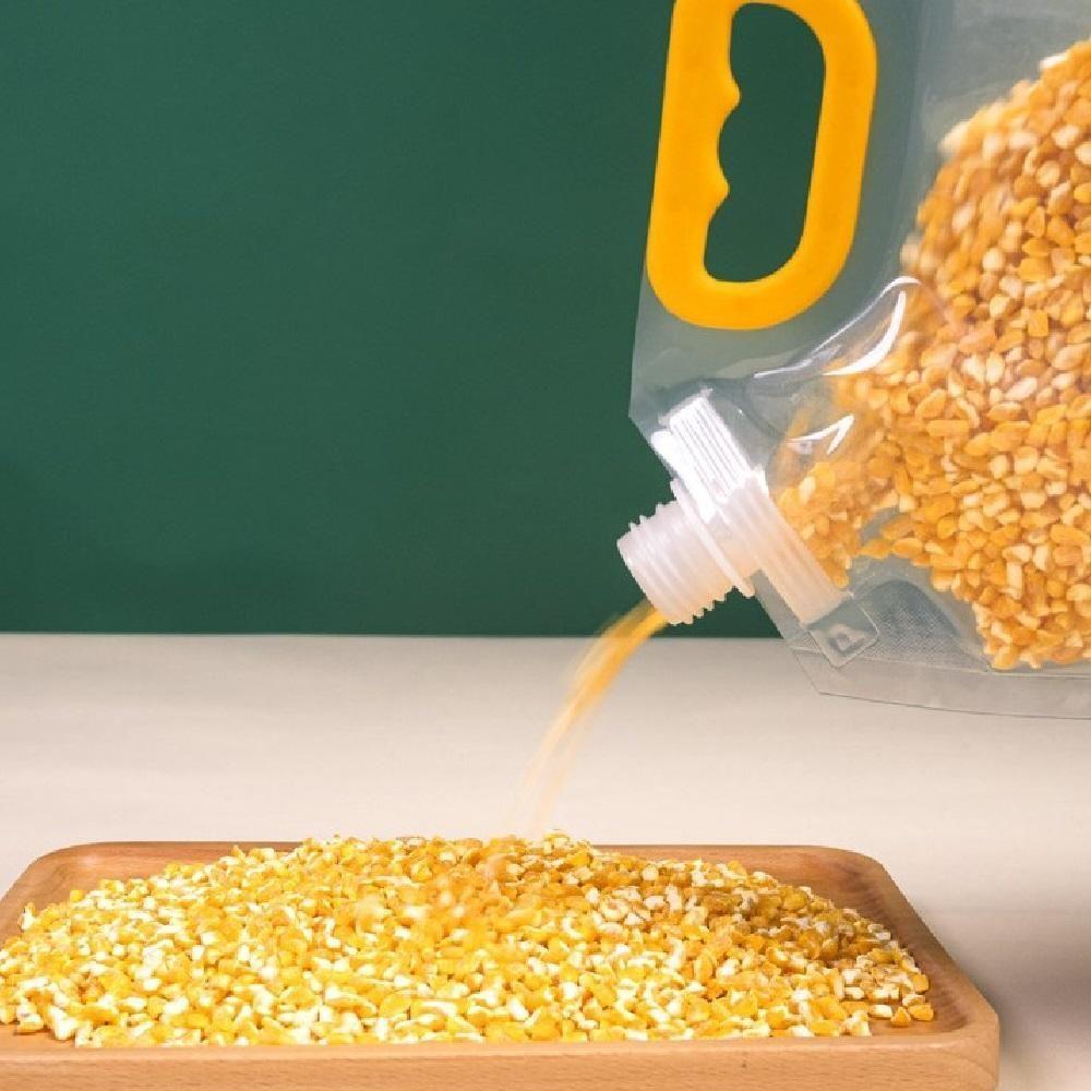 Kit 5 Sacos Armazenamento Alimentos Grãos Cereais Líquidos 1,5l Armazenar Água Bebida Organizador Plástico 1500ml Grande - 7