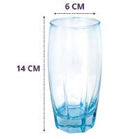 Kit Jogo 3 Copo Azul Vidro 365ml Água Chopp Cerveja Suco Restaurante Casa Bar Conjunto Luxo - 6