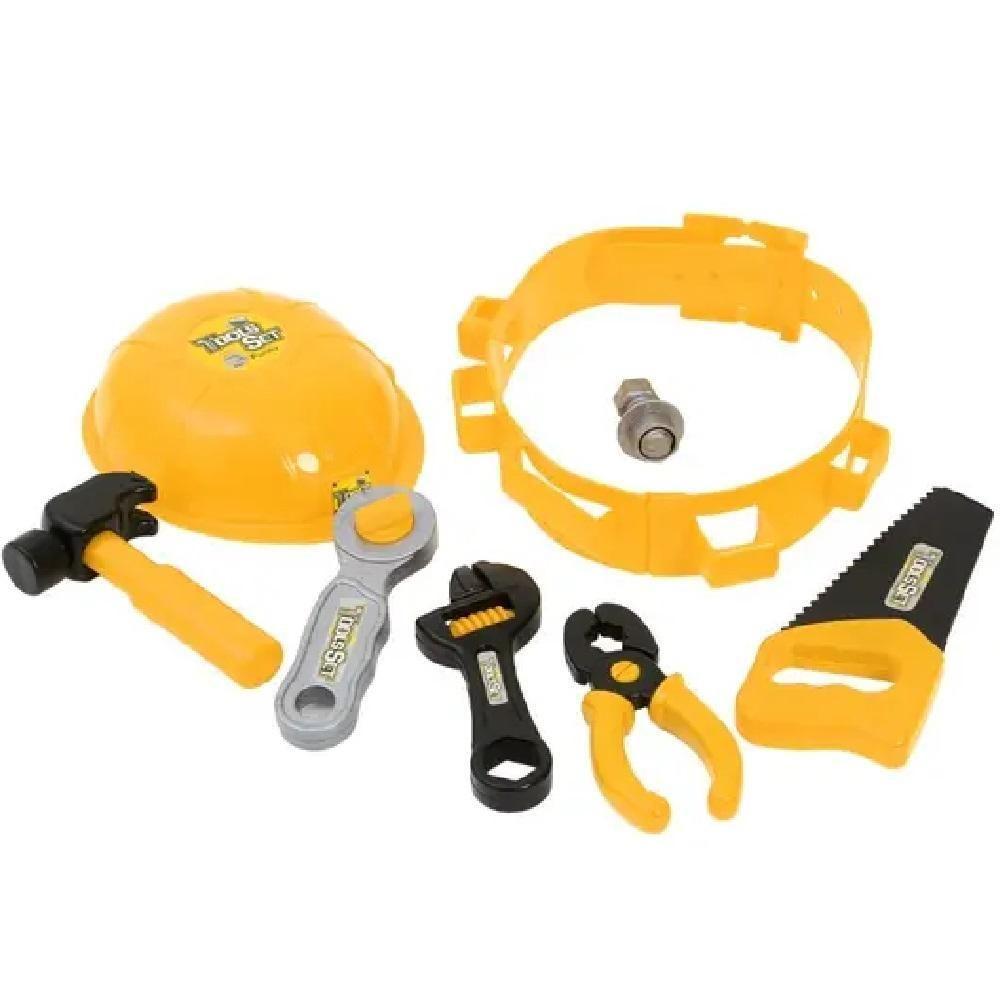 Kit De Ferramentas Infantil Cinto Capacete Brinquedo Com Acessórios Chaves Alicate Completo - 4