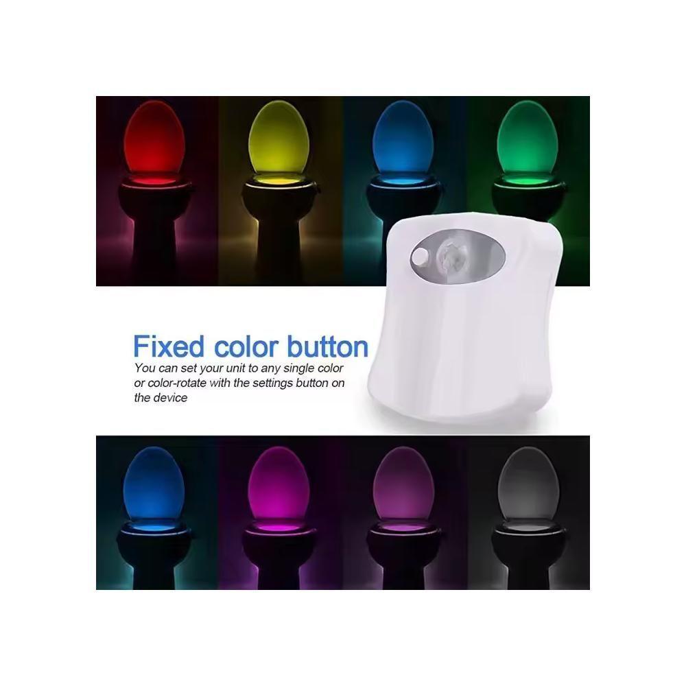 Luminária Com Sensor De Presença Para Vaso Sanitário Luz Movimento Privada Criança Led 8 Cores Noturna Banheiro - 5