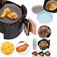 Forma Air Fryer Silicone Antiaderente Reutilizável Assadeira Forro Forno Microondas Redonda Multiuso - 1
