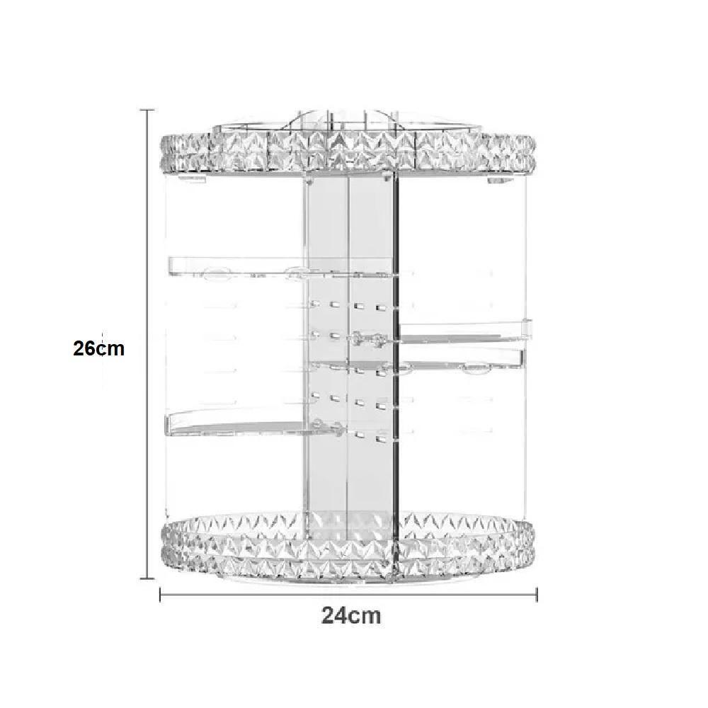 Organizador De Cosméticos Giratório Suporte Perfumes Maquiagem Redondo Ajustável Armazenagem 3 Andares Acrílico Com Rotação - 9