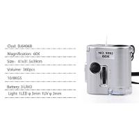 Mini Microscópio Lupa 60x Bolso Led E Ultravioleta Conta Fios Relojoeiro Joalheiro Com Capa - 6