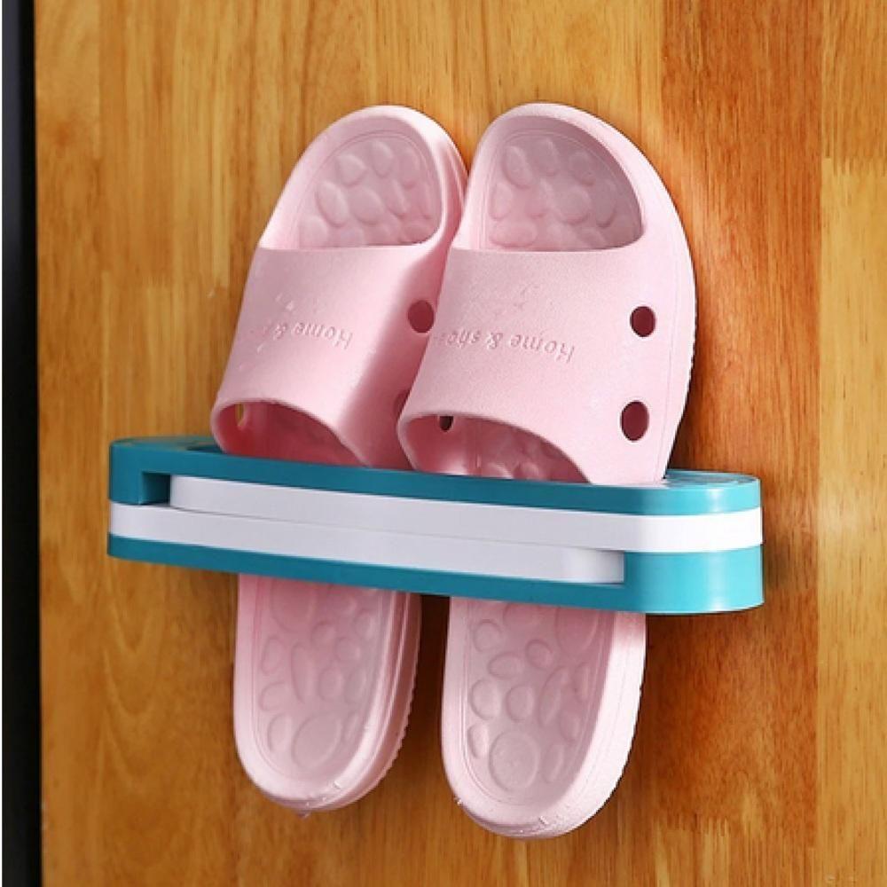 Kit Sapateira De Parede 3 Pares Organizador De 6 Chinelos Pantufa Suporte Multiuso Guarda Roupa Armário Porta Toalha - 7