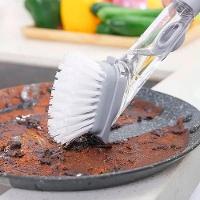 Escova De Limpeza Lava Louça Automática Dispenser Detergente 4 Em 1 Multifuncional Raspa Esponja Grelha Churrasqueira Banheiro