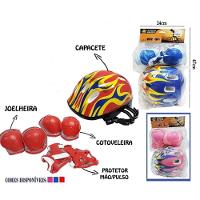 Kit Proteção Infantil Capacete Joelheira Cotoveleira Protetor Ajustável 7 Peças Ciclismo Bike Patins Skate Bicicleta - 2