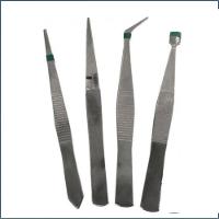 Kit 4 Pinças Precisão Inox Ponta Fina Curva Reta Eletrônica Bijuteria Artes Artesanato Relojoeiro Ourives Costura Profissional