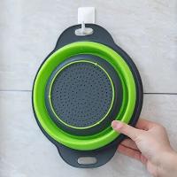Escorredor Retrátil Em Silicone Macarrão Legumes Arroz Salada Cozinha Multiuso Verde - 6