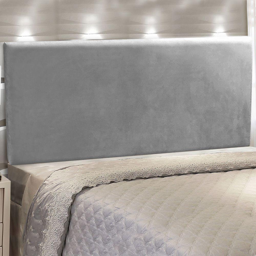Cabeceira Painel Clean Box Casal 140cm Suede Grafite D'Rossi - 7