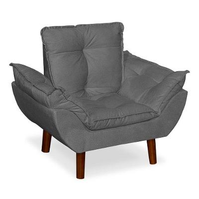 Mini Poltrona Decorativa Infantil Suede Cinza Escuro - Lm Decor