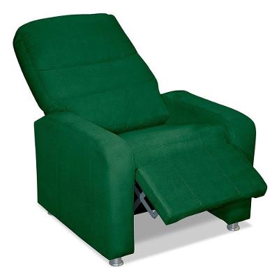 Poltrona Decorativa Do Papai Reclinável Confortável Suede - Lm Decor Cor:verde