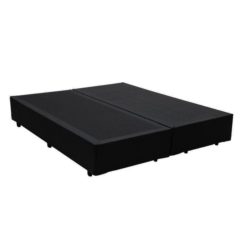 Cama Box Casal Bipartido Extremo Reforçado Xerife Móveis Sintético Preto 40x138x188 - 1