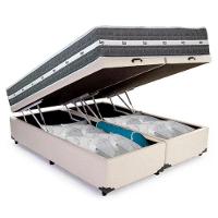 Cama Box Baú Casal Bipartido Sintético + Colchão Anjos Black Graphite Molas Ensacadas 138x188x64cm Cor:branco - 7