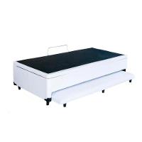 Cama Box Baú Auxiliar Solteiro Sintético Espuma 8cm 45x88x188 Branco - 2