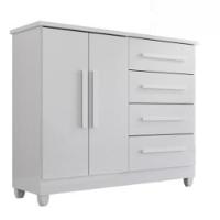 Cômoda 2 Portas 4 Gavetas Madri Plus Com Sapateira - Tudo De Móveis - Branco Branco - 1