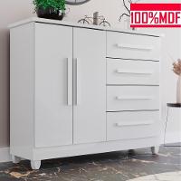 Cômoda 2 Portas 4 Gavetas Madri Plus Com Sapateira - Tudo De Móveis - Branco Branco - 2