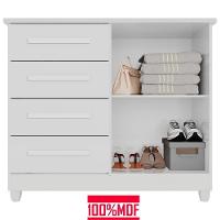 Cômoda 2 Portas 4 Gavetas Madri Plus Com Sapateira - Tudo De Móveis - Branco Branco - 3