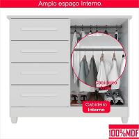Cômoda 2 Portas 4 Gavetas Madri Plus Com Sapateira - Tudo De Móveis - Branco Branco - 5