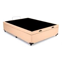 Cama Box Baú Blindado Casal Extremo Reforçado Xerife Móveis Sintético Bege 41x138x188 - 2